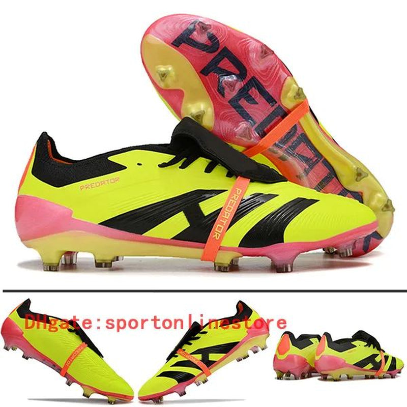 Quality Football Boots 30Th Anniversary 24 Elite Tongue Fold Laceless Laces FG Mens Soccer Cleats Comfortable Training Leather Football Shoes Kids