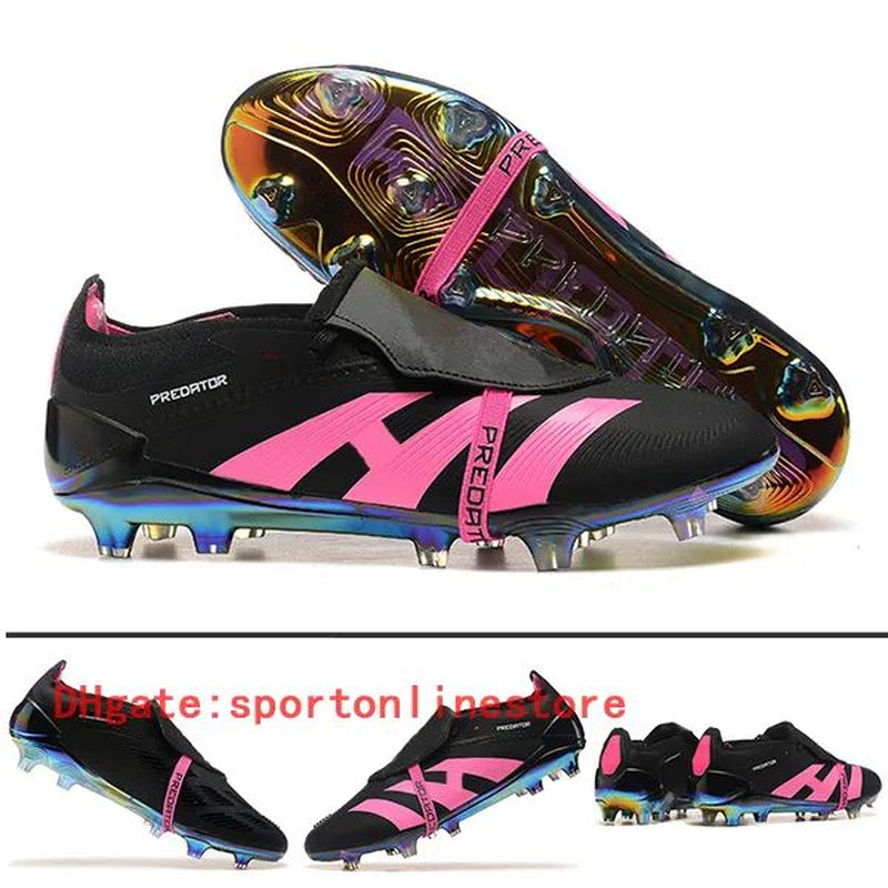 Quality Football Boots 30Th Anniversary 24 Elite Tongue Fold Laceless Laces FG Mens Soccer Cleats Comfortable Training Leather Football Shoes Kids