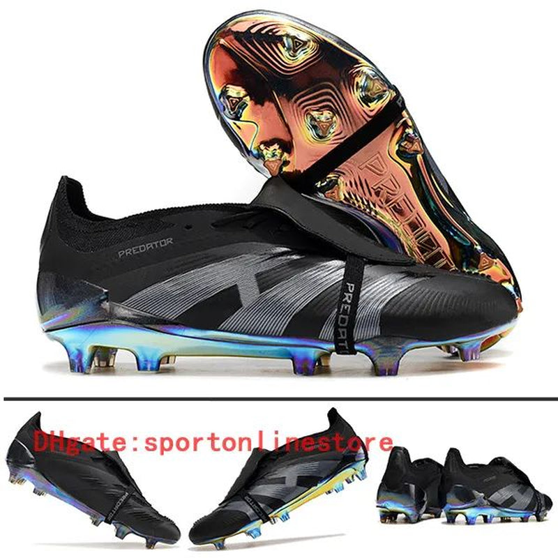 Quality Football Boots 30Th Anniversary 24 Elite Tongue Fold Laceless Laces FG Mens Soccer Cleats Comfortable Training Leather Football Shoes Kids