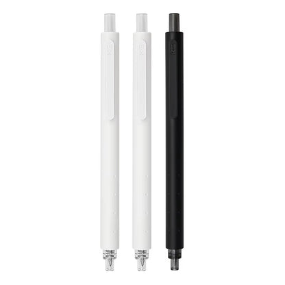 GREEN ROCKET Gel Pens - 0.5mm Fast-Drying Black Ink with Simple White and Black Body Design