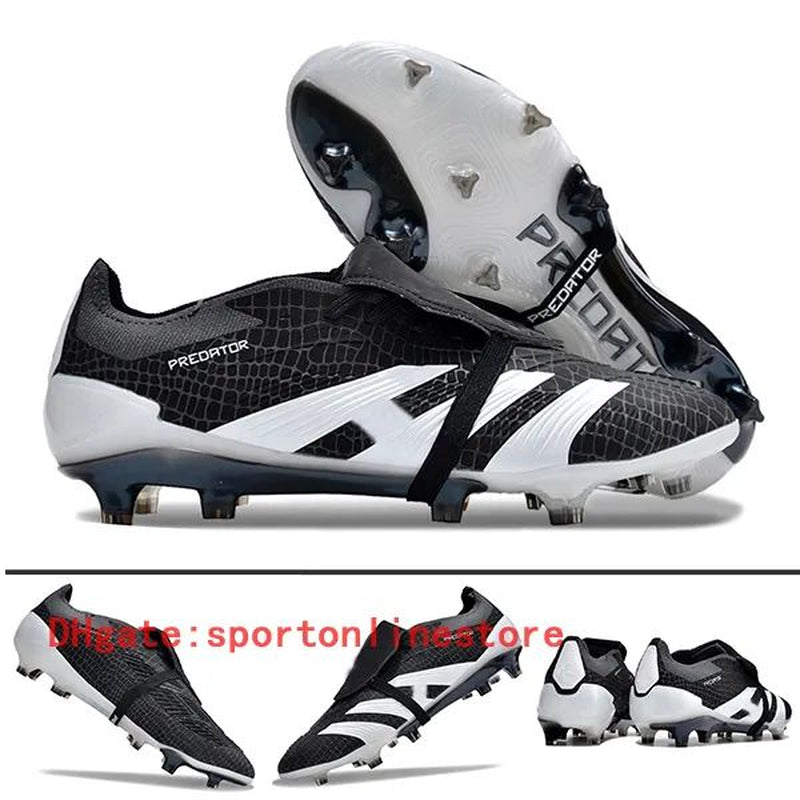 Quality Football Boots 30Th Anniversary 24 Elite Tongue Fold Laceless Laces FG Mens Soccer Cleats Comfortable Training Leather Football Shoes Kids