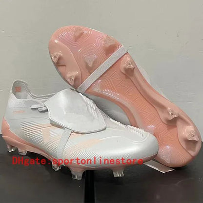 Quality Football Boots 30Th Anniversary 24 Elite Tongue Fold Laceless Laces FG Mens Soccer Cleats Comfortable Training Leather Football Shoes Kids