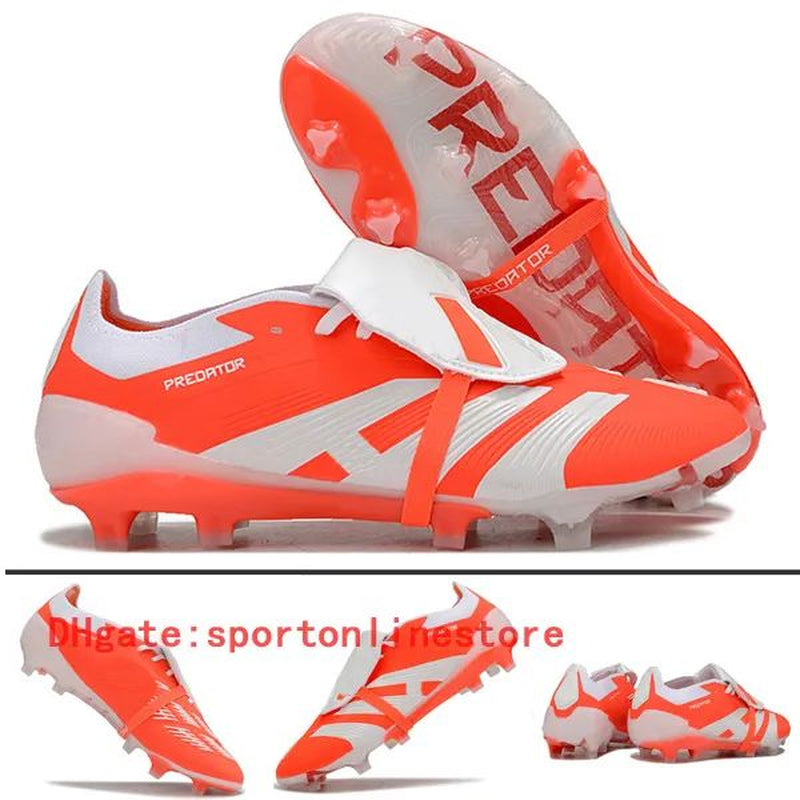 Quality Football Boots 30Th Anniversary 24 Elite Tongue Fold Laceless Laces FG Mens Soccer Cleats Comfortable Training Leather Football Shoes Kids