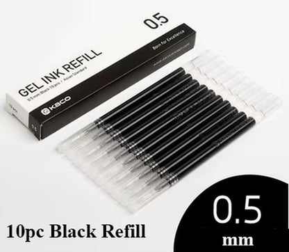 GREEN ROCKET Gel Pens - 0.5mm Fast-Drying Black Ink with Simple White and Black Body Design