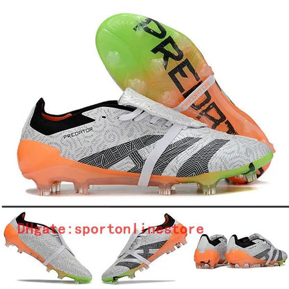 Quality Football Boots 30Th Anniversary 24 Elite Tongue Fold Laceless Laces FG Mens Soccer Cleats Comfortable Training Leather Football Shoes Kids