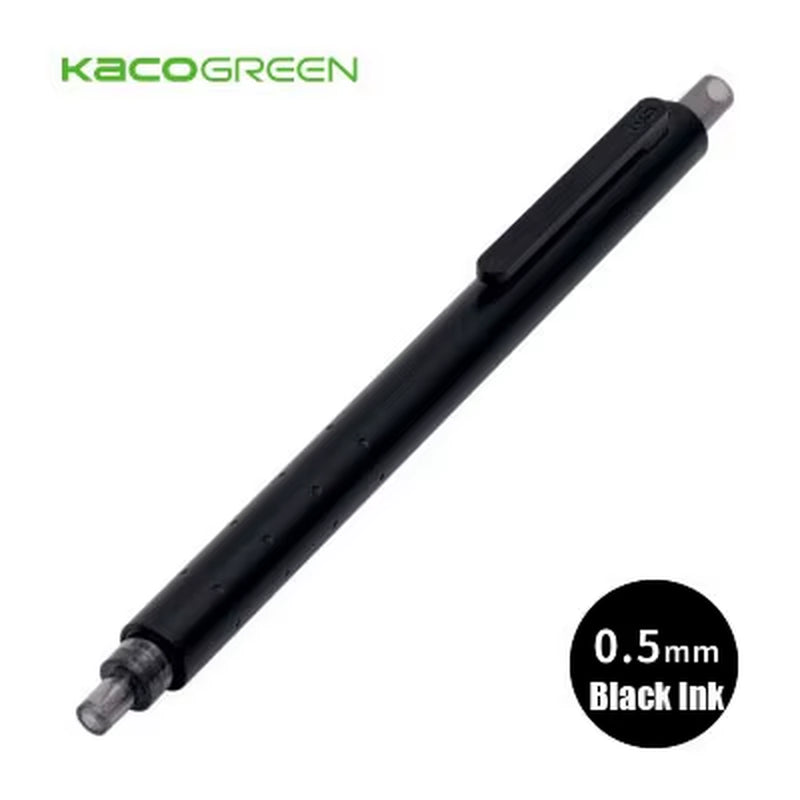 GREEN ROCKET Gel Pens - 0.5mm Fast-Drying Black Ink with Simple White and Black Body Design