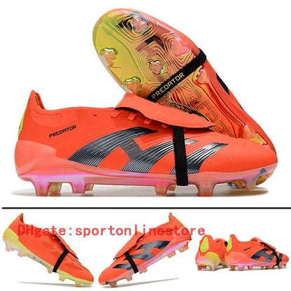 Quality Football Boots 30Th Anniversary 24 Elite Tongue Fold Laceless Laces FG Mens Soccer Cleats Comfortable Training Leather Football Shoes Kids