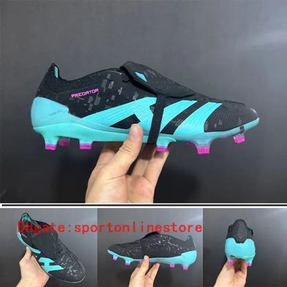 Quality Football Boots 30Th Anniversary 24 Elite Tongue Fold Laceless Laces FG Mens Soccer Cleats Comfortable Training Leather Football Shoes Kids