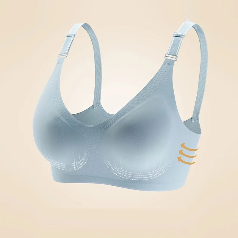 Seamless Wireless Bra for Women - Soft Jelly Color Nursing Lingerie with Deep V Design