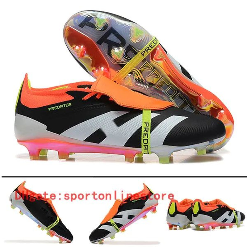 Quality Football Boots 30Th Anniversary 24 Elite Tongue Fold Laceless Laces FG Mens Soccer Cleats Comfortable Training Leather Football Shoes Kids