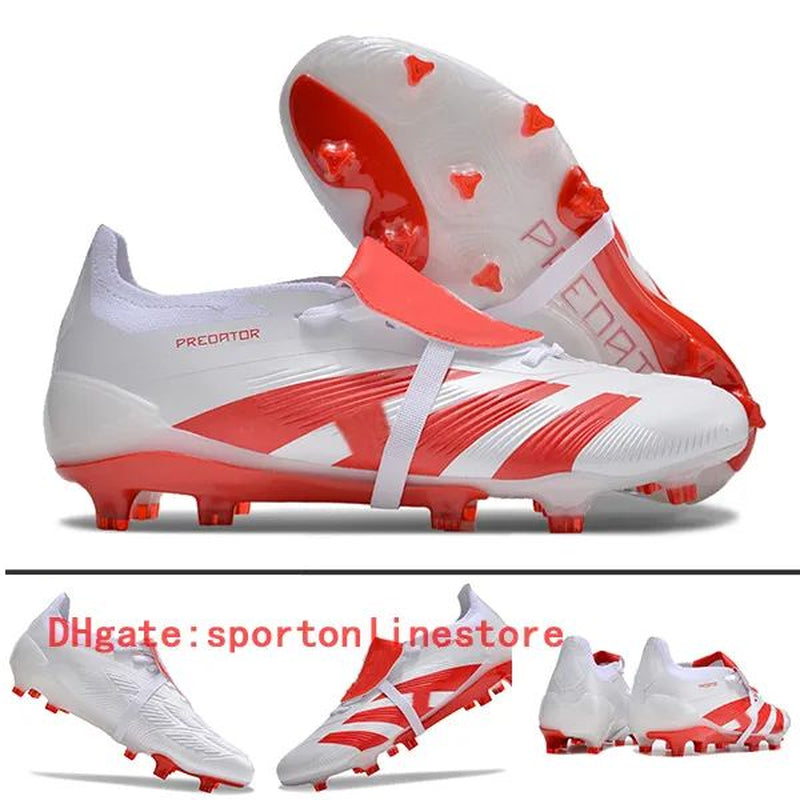 Quality Football Boots 30Th Anniversary 24 Elite Tongue Fold Laceless Laces FG Mens Soccer Cleats Comfortable Training Leather Football Shoes Kids