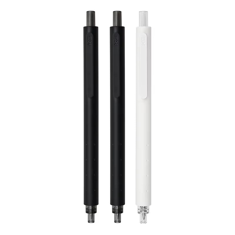 GREEN ROCKET Gel Pens - 0.5mm Fast-Drying Black Ink with Simple White and Black Body Design