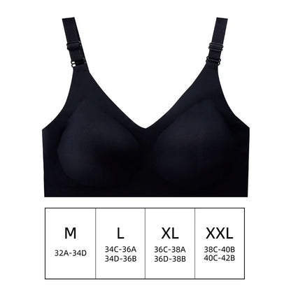 Seamless Wireless Bra for Women - Soft Jelly Color Nursing Lingerie with Deep V Design