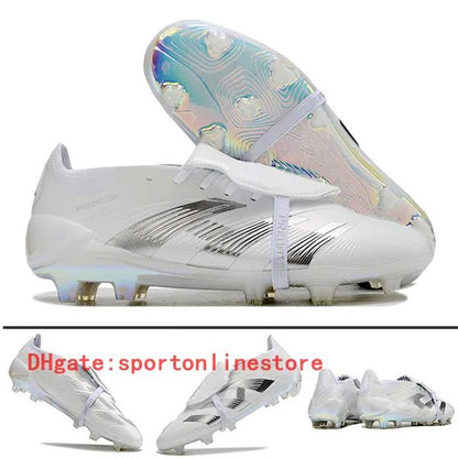 Quality Football Boots 30Th Anniversary 24 Elite Tongue Fold Laceless Laces FG Mens Soccer Cleats Comfortable Training Leather Football Shoes Kids