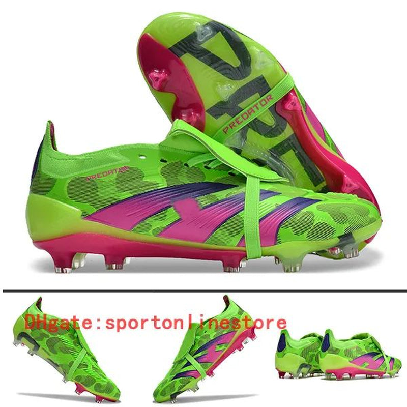 Quality Football Boots 30Th Anniversary 24 Elite Tongue Fold Laceless Laces FG Mens Soccer Cleats Comfortable Training Leather Football Shoes Kids