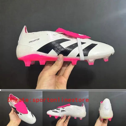 Quality Football Boots 30Th Anniversary 24 Elite Tongue Fold Laceless Laces FG Mens Soccer Cleats Comfortable Training Leather Football Shoes Kids