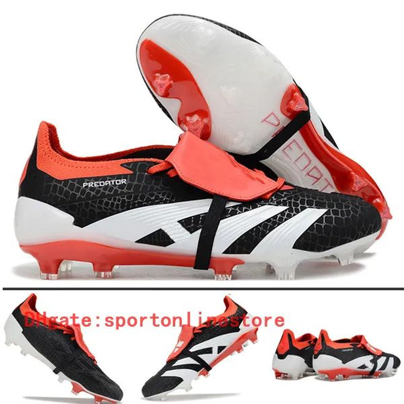 Quality Football Boots 30Th Anniversary 24 Elite Tongue Fold Laceless Laces FG Mens Soccer Cleats Comfortable Training Leather Football Shoes Kids